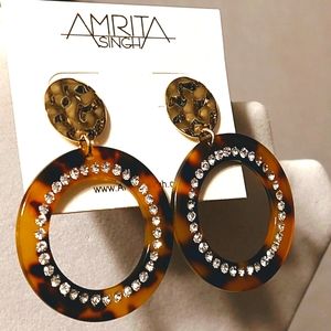 Gold Turtoise Rhinestone Earrings